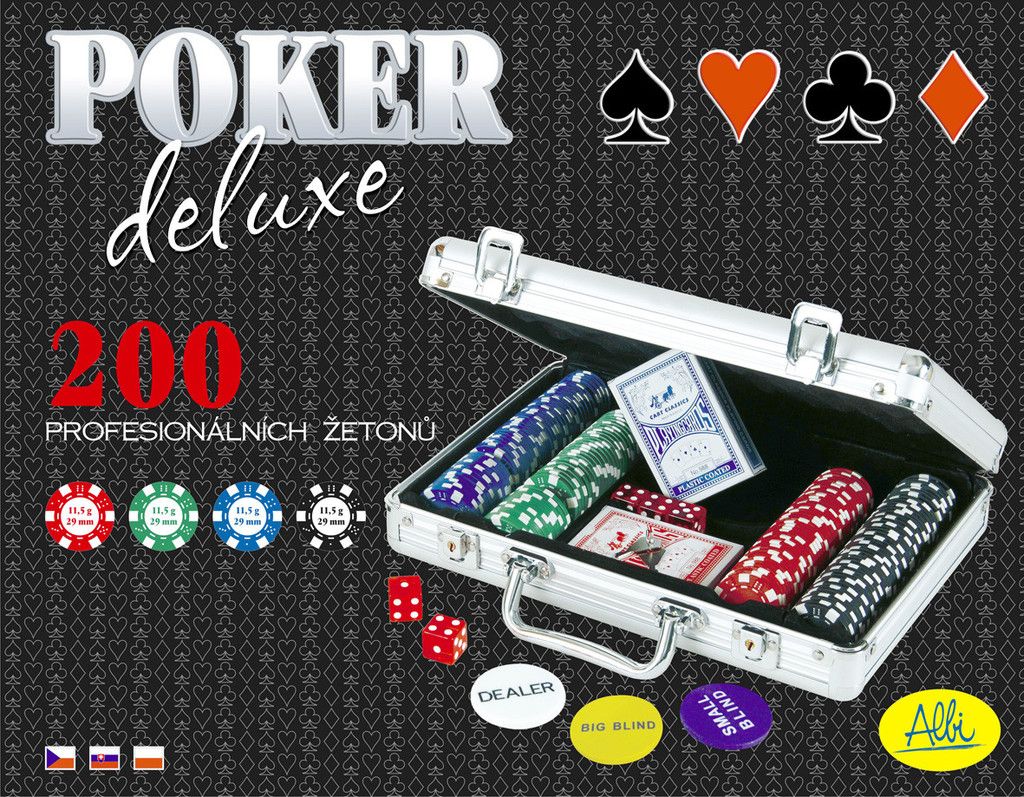 Poker Deluxe - sada 200 žetonů