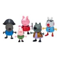 Prasátko Peppa/Peppa Pig plast set 5 figurek v maškarních šatech