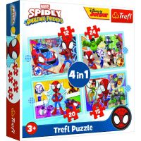 Puzzle 4v1 Spidey a jeho úžasní přátelé/Disney Marvel