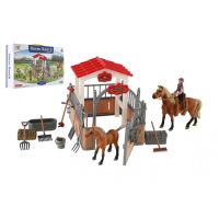 Horse farm set plastic with accessories 30x19x7cm