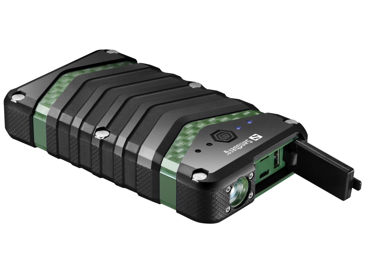 Sandberg přenosný zdroj USB 20100 mAh, Survivor Outdoor, pro chytré telefony, černozelený