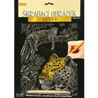 Škrabací obrázok zlatý 20 x 25 cm Leopard