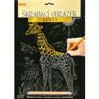 Škrabací obrázek zlatý 20 x 25 cm Žirafa