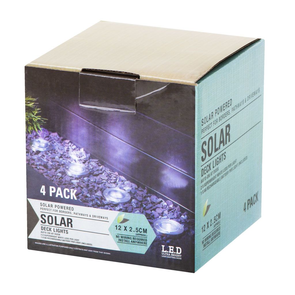 Zahradní solární lampa 8 LED 4 ks - teplá bílá
