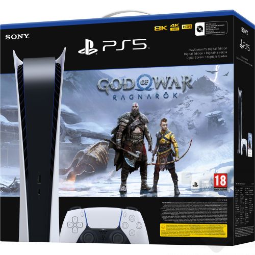 Sony PlayStation 5 Digital Edition 825GB White + God of War Ragnarok (PS719451297)