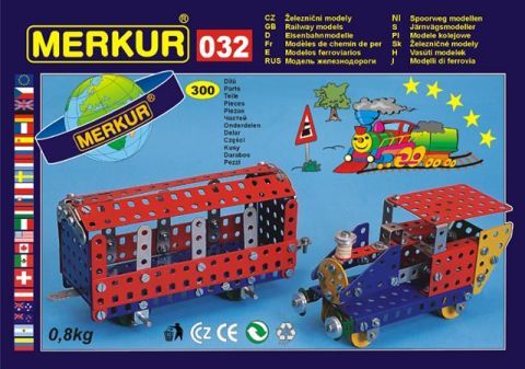 Stavebnice MERKUR 032 Železniční modely 10 modelů 300ks