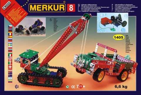 Stavebnice MERKUR 8 130 modelů 1405ks 5 vrstev