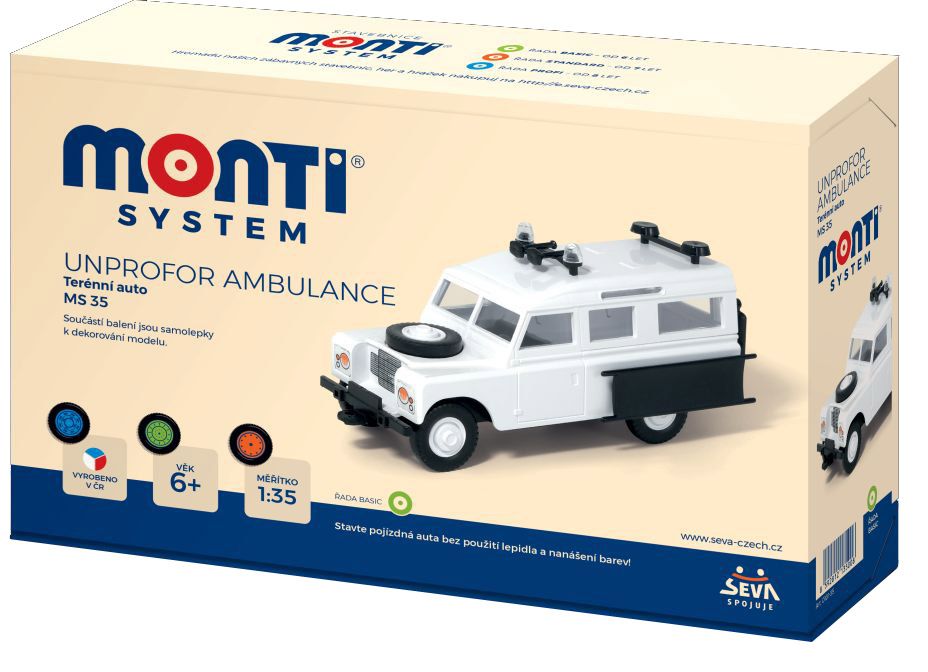 Stavebnice Monti System MS 35 Unprofor Ambulance Land Rover 1:35