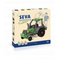 Stavebnice SEVA DOPRAVA Trakor plast 384 dílků v krabici 35x33x5cm 5+