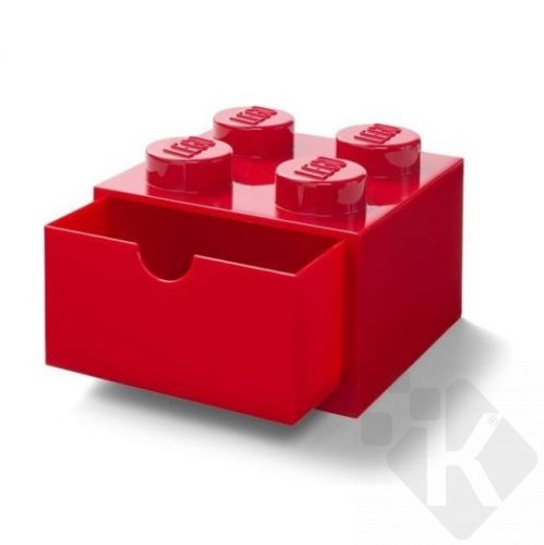 Stolní box LEGO, se zásuvkou, malý (4), červená