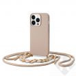 Kryt se šňůrkou pro iPhone 14 Pro - Tech-Protect, Icon Chain Beige