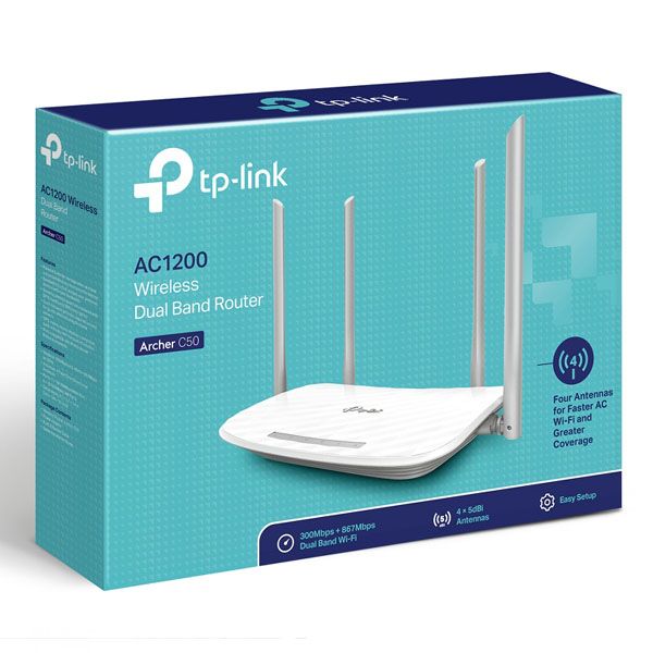 TP-LINK router Archer C50 2.4GHz a 5GHz, IPv6, 1200Mbps