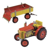 Traktor Zetor s valníkem červený na klíček