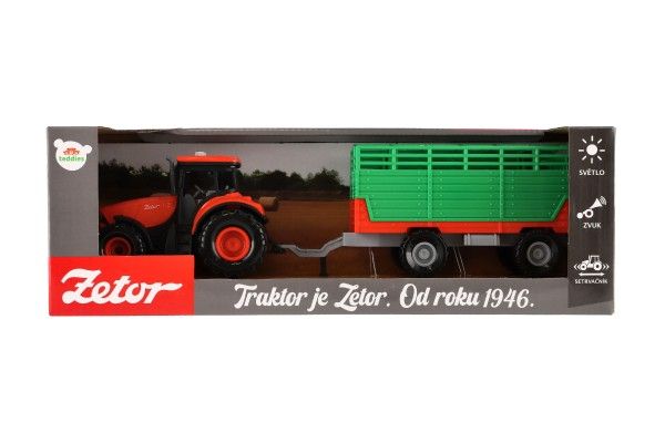 Traktor Zetor s vlekem plast 36cm na setrvačník na baterie