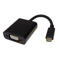 USB/Video převodník, USB C samec - VGA (D-Sub) samice, černý