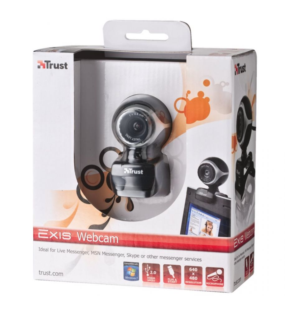 Webkamera TRUST Exis Webcam Black/Silver (17003)
